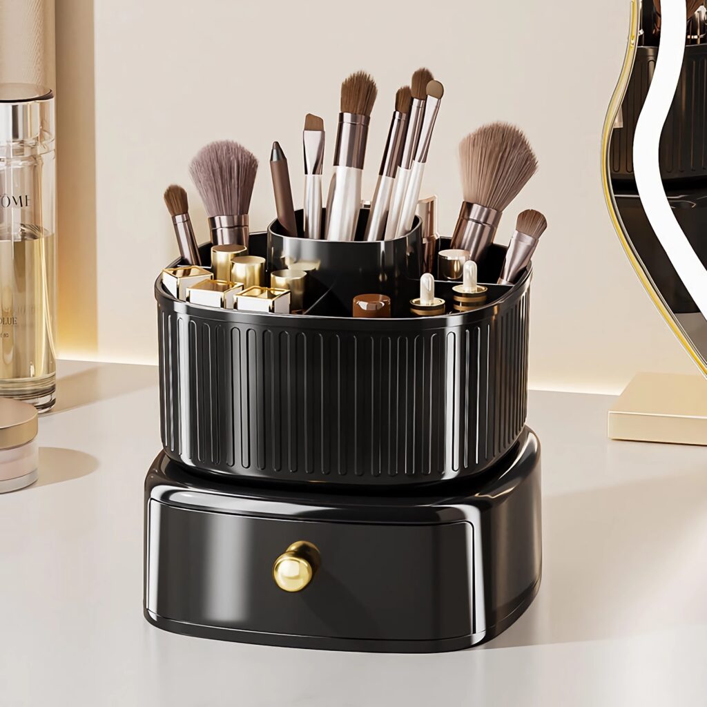 make-up brush organiser with drawer (6)