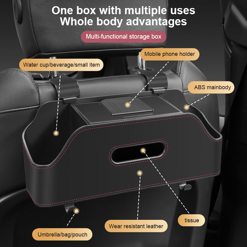 Car seat back storage box